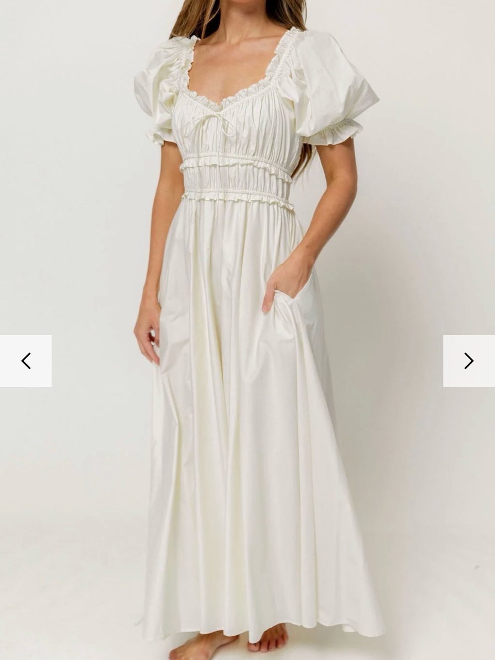 Worth Collective Sydnee Cotton Maxi Dress in Cream - Bump Friendly